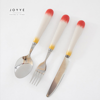 Ensemble de couverts en acier inoxydable avec manche en céramique personnalisé JOYYE, couleur dégradée, couteau, fourchette, cuillère pour table à manger, OEM ODM en gros