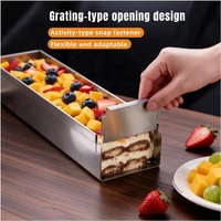 Moule à tiramisu rectangulaire en acier inoxydable de qualité alimentaire, côtés amovibles faciles à ouvrir, plaque de cuisson pour gâteau mousse 40*9,5 cm