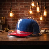 Boîte d'emballage pour casquettes en plastique avec logo personnalisé, boîte à clapet transparente, support pour casquettes en blister, boîte de présentation pour casquettes de baseball en PVC, boîte d'expédition pour casquettes