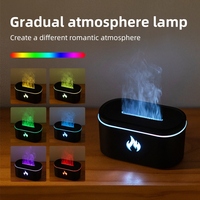 Diffuseur d'huiles essentielles à effet flamme, diffuseur de bureau à sept couleurs, simulation de cheminée pour la maison et le bureau