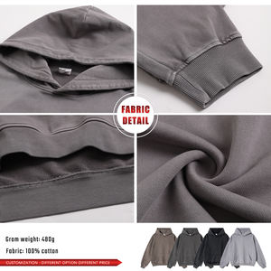 Sudadera con Capucha de Algodón Batik de 480 g/m², Estilo Vintage, Lavado Personalizado, Sudadera Holgada para Hombre, Ropa Urbana para Invierno - Product Image 6