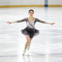 Robe de patinage artistique à paillettes dégradées, manches longues, dos ouvert, costume de compétition de patinage sur glace