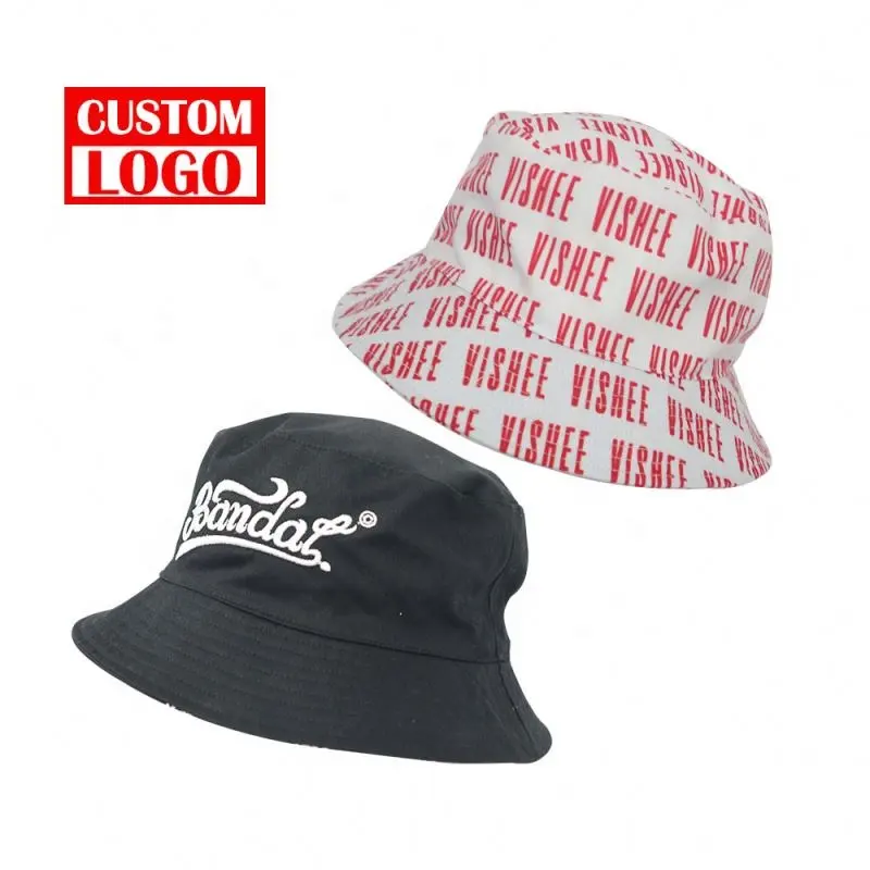 Güneş radyasyon korumak Polyester kova şapka özel baskılı nakış logosu balıkçı spor tam baskı kova şapka kap