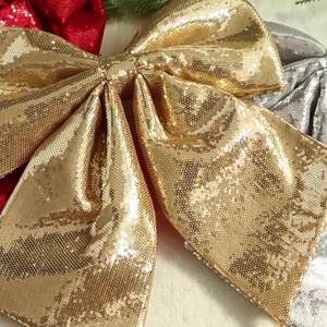 Grandi accessori di abbigliamento per decorazioni con fiocco di natale rosa in cotone con perla di paillettes eleganti con colori personalizzati caldo dolce - Product Image 2