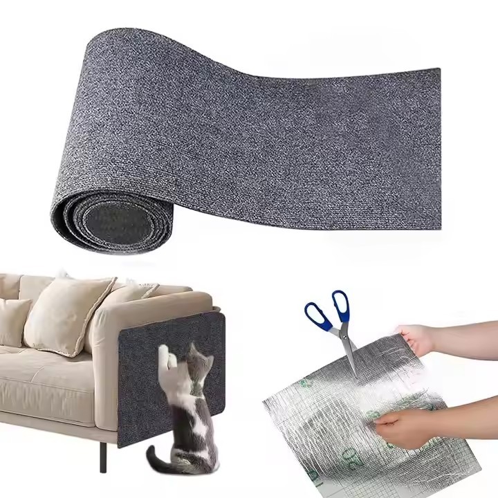 Modern Diy Cat Scratching Post Trimable Self-adhesive Carpet Mat Pad Cat Scratch Furniture Protector And Training For Dogs