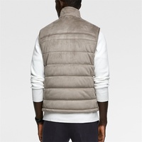 Gilet en daim matelassé à bulles uni personnalisé pour hommes