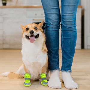 Bunnyhi Gx003 Phản Quang Con Chó Lưới Thoáng Khí Đế Mềm Bảo Vệ Chân Bao Gồm Ngoài Trời Chống-Trượt 4 Pcs Con Chó Giày - Product Image 6