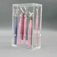 Support de pince à épiler à 8 fentes pour extensions de cils Marbling Outils de maquillage Accessoires
