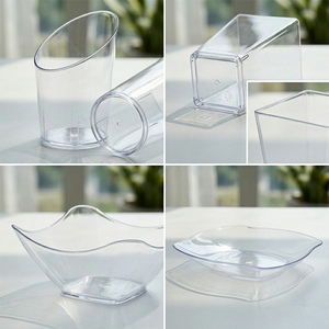 Gobelet jetable en PS moulé par injection, épais, transparent, recyclable, pour champagne, martini, vin, cocktail, fête, bar, café, gâteau - Product Image 2