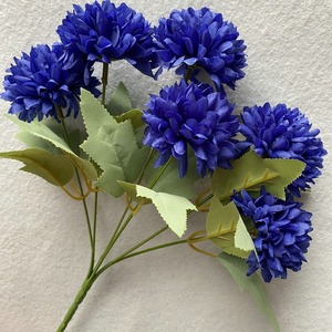 LUYI - Fournisseur <span class=keywords><strong>de</strong></span> fleurs artificielles, bouquet <span class=keywords><strong>de</strong></span> fleurs pompon à 6 têtes, arrangement floral pour mariage - Product Image 4