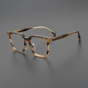 手作りアセテート厚手眼鏡フレームブランドデザイナー1103メガネ光学フレーム男性女性レトロ眼鏡老眼鏡