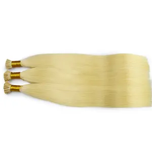 wholesale double drawn remy virgin double drawn keratin prebonded hair extensions i tip Extensions blonde hair