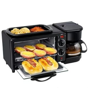 Horno eléctrico de acero inoxidable 3 en 1 para uso doméstico, tostadora automática de café y leche, sartén para hornear para desayuno al aire libre - Product Image 1