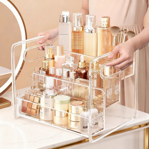 Acrylic Cosmetic <b>Storage</b> Box With Drawers Large Capacity Desktop Organizer For Makeup Eyeshadow Lipstick Perfume - Product Image 1