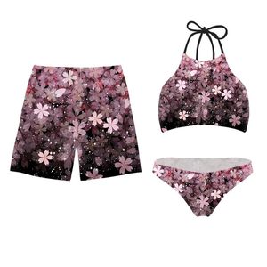 Ensemble <span class=keywords><strong>de</strong></span> maillots <span class=keywords><strong>de</strong></span> <span class=keywords><strong>bain</strong></span> fitness personnalisés à imprimé fraise Bikini et vêtements <span class=keywords><strong>de</strong></span> plage pour femmes Shorts pour hommes et <span class=keywords><strong>deux</strong></span> pièces Maillots <span class=keywords><strong>de</strong></span> <span class=keywords><strong>bain</strong></span> assortis pour couples - Product Image 3