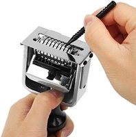 Machine de numérotation automatique manuelle à 8 chiffres en métal pour bureau, tampon auto-encreur pour l'impression sur papier