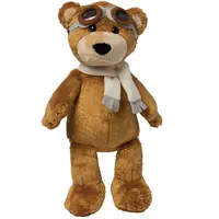 Peluche ours en peluche, pilote personnalisé, mignon, Captain Bear, jouets animaux en peluche, cadeau d'anniversaire, aviateur, jouet ours en peluche, vente en gros