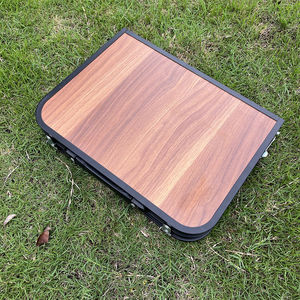 <span class=keywords><strong>Maleta</strong></span> personalizada multifuncional de grano de madera barbacoa mesa de malla, Camping Mini aluminio portátil chico Metal al aire libre plegable MESA DE Picnic - Product Image 3