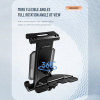 Support pour lecteur CD de voiture avec pince réglable, support pour tablette CD de véhicule pour iPad Mini Air Pro, iPhone, Samsung
