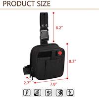 Sacoche médicale tactique IFAK à porter à la cuisse, trousse de premiers secours individuelle, sacoche de cuisse réglable, détachable et attachable
