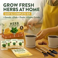 Kit de jardinage d'herbes aromatiques à cultiver à la maison, 4 graines d'herbes anciennes sans OGM, emballage en boîte, cadeau pour la cuisine, la fenêtre, le démarrage des herbes