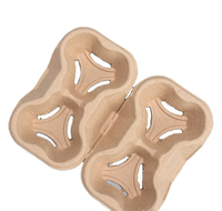 Vente en gros de pâte à papier recyclable dégradable personnalisée 2/4 tasse à café boisson chaude porte-gobelet plateau transporteur porte-gobelet en pâte