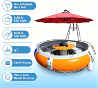 Bateau Donut Flottant Rond pour Barbecue, Bateau de Loisirs Électrique Rechargeable, Personnalisation Disponible pour Location et Opération de Divertissement