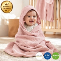 Couverture Bébé Personnalisée en Mousseline 4 Couches, Emballage Prêt à Offrir, Coton OEKO-TEX, Langes d'Emmaillotage pour Nouveau-né, Vente en Gros, Idéal Cadeau