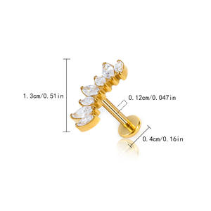 Para la venta caliente nuevo siete caballo ojo corona nariz Labret circón titanio cuerpo Piercing joyería al por mayor - Product Image 3