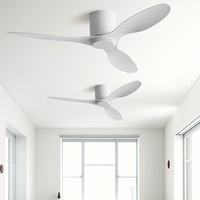 Ventilateur de plafond moderne de 42 pouces à refroidissement par air pour salon et chambre - 3 pales en ABS, fréquence variable, télécommande, design décoratif
