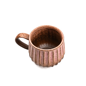 Tasse à café en céramique <span class=keywords><strong>rose</strong></span> à texture côtelée et glaçure dégradée, tasse <span class=keywords><strong>vintage</strong></span> artisanale - Product Image 4