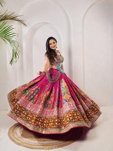 Navratri Special <b>Chaniya</b> <b>Choli</b> In Heavy Muslin Cotton With Lehenga <b>Choli</b> Dupatta Set For Women Traditional Festive Wear Garba - Product Image 1