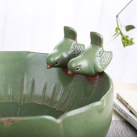 Grand pot en céramique non émaillée de style pastoral vert, durable, pour Pothos, Pennywort, Bambou porte-bonheur, Narcisse et autres plantes.