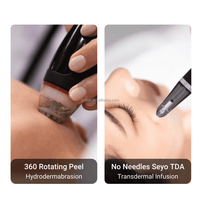 Máquina de Hidrofacial con Doble Mango y Infusión Vortex, Hidradermoabrasión Giratoria de 360° para Limpieza Facial, Peeling y Tonificación
