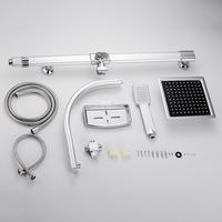Celldeal — ensemble de douche en alliage d'aluminium, nouveau, avec plat à savon, douche à main, robinets thermostatiques, mitigeur douche
