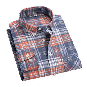 TS2122 all'ingrosso Chemises Pour Hommes De lux Coton 100 camicia Casual da uomo 100% cotone Oxford Plaid giacca di moda - Product Image 1