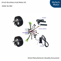 Motor Hub Brushless 8-Inci 1100W 6-8km/jam Kecepatan Rendah Torsi Tinggi Kit Penggerak Ganda Efisiensi IE1 Model KK08TJ Gerobak Dorong