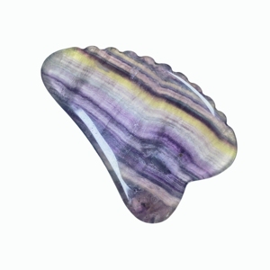 Outil de grattage denté en pierre d'améthyste, planche de massage facial, utilisée pour la détoxification lymphatique - Product Image 2
