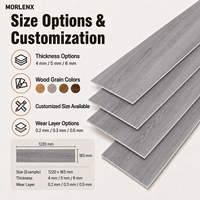 Plancher en vinyle SPC MORLENX gris argenté clair, résistant aux rayures, imperméable, système de clic, pour les intérieurs commerciaux