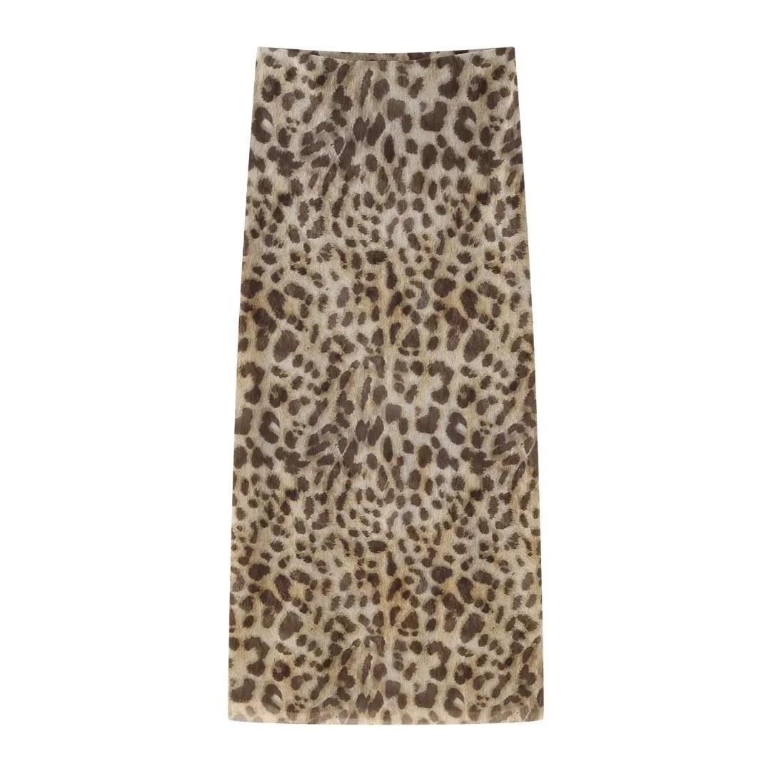 Gonna con stampa leopardata