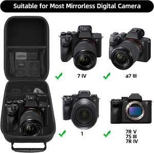 Étui de voyage en cuir rigide HESPLUS pour appareils photo hybrides Sony <span class=keywords><strong>Alpha</strong></span> <span class=keywords><strong>7</strong></span> <span class=keywords><strong>II</strong></span>/III/IV/a7 ILCE7M3, fermeture éclair, accessoires compatibles - Product Image 3