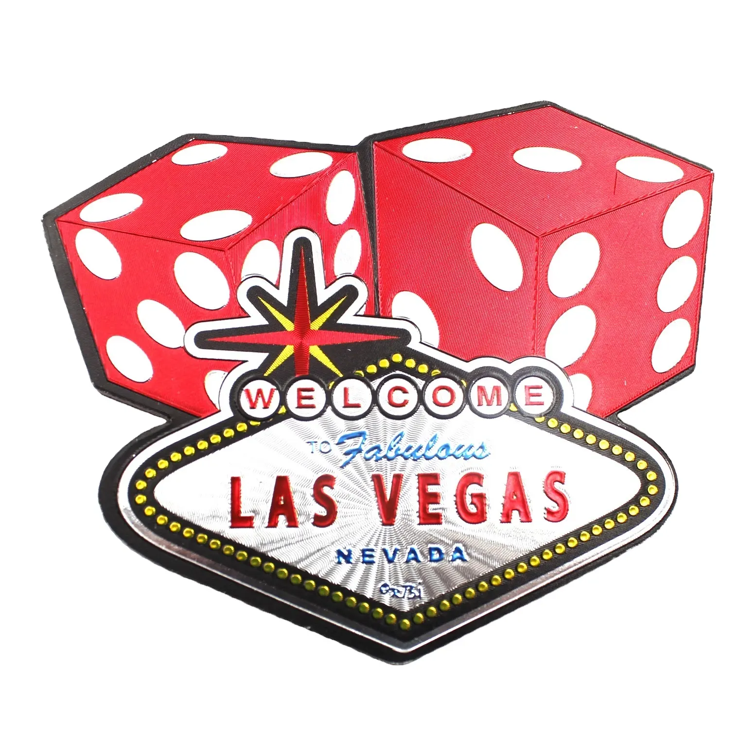 Nuevo diseño EE. UU. Las Vegas Nevada Gambling City Logotipo personalizado Imanes de nevera de recuerdo