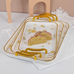 <span class=keywords><strong>Assiette</strong></span> <span class=keywords><strong>rectangulaire</strong></span> moderne en plastique, écologique, <span class=keywords><strong>lot</strong></span> de 3, pour mariage, maison, rangement, salon, table basse, service de fruits, hôtel - Product Image 1