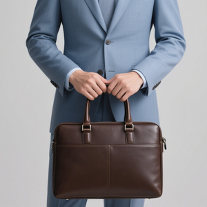 Bolso personalizado <span class=keywords><strong>de</strong></span> oficina <span class=keywords><strong>de</strong></span> cuero <span class=keywords><strong>de</strong></span> vaca <span class=keywords><strong>de</strong></span> grano superior para hombre, bolso para documentos <span class=keywords><strong>de</strong></span> negocios, bolso para ordenador portátil <span class=keywords><strong>de</strong></span> 13 pulgadas y 14 pulgadas, maletín marrón - Product Image 1