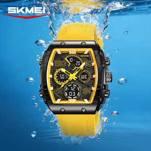 OEM Custom Logo Square PC <b>Case</b> Outdoor Sport <b>Watches</b> 3ATM Waterproof Japan Movement Silicone Gel Men Private Brand Quartz <b>Watch</b> - Product Image 4