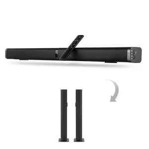 2.0ch Soundbar Suara 60W Dapat Dilepas untuk TV, Bar Suara Bt V5.0 Nirkabel & Berkabel, Suara Surround Stereo Teater Rumah