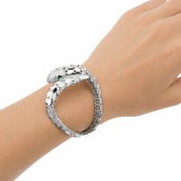 Ensemble de bijoux Canli Acc, bracelet et bague en laiton et zircon, design serpent tendance, plaqué or rose, pour fiançailles, mariage, fête, cadeau.