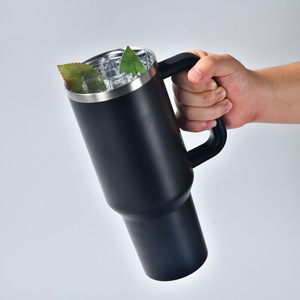 USA Warehouse Rainbow Colorful Ion Plating 40oz Stainless Steel Powder Coated Vacuum Insulated Tumbler Handle Lid LED - Product Image 2