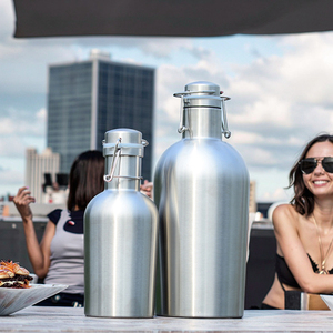 Frasco de vacío de cerveza de acero inoxidable de 1L/2L con logotipo personalizado para fiestas botella de acero inoxidable para llevar térmica fría - Product Image 4