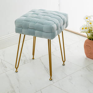 Pouf de rangement moderne <span class=keywords><strong>en</strong></span> velours capitonné français, multifonctionnel pour appartement, chambre à coucher, hôtel, canapé ottoman - Product Image 2